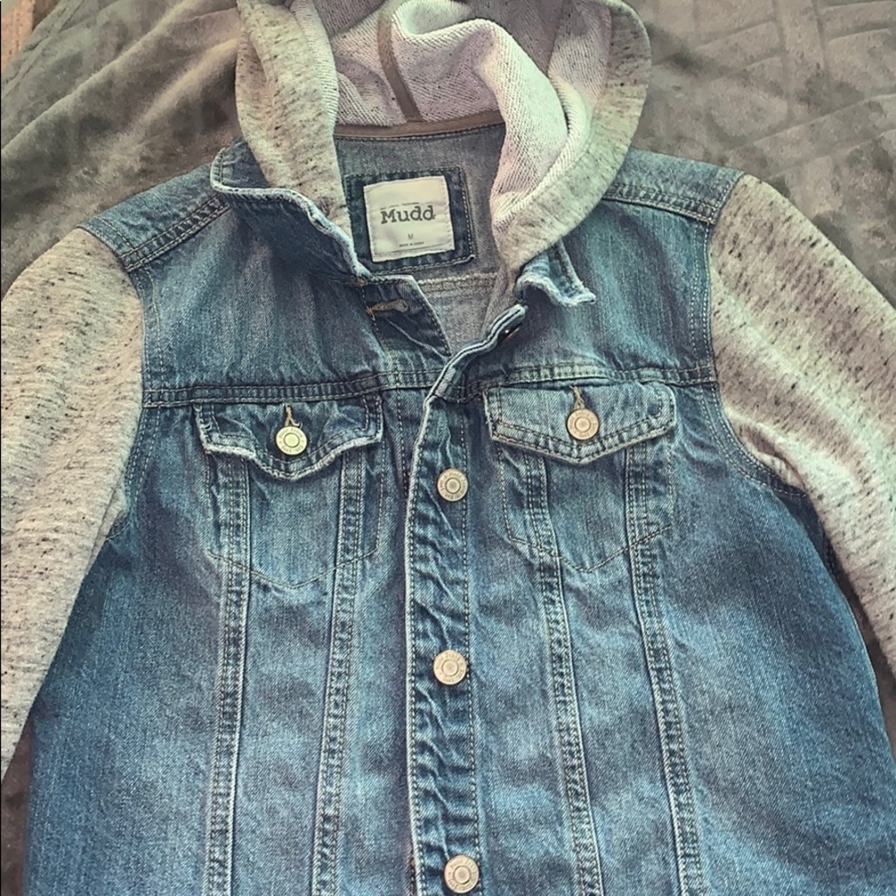 hooded jean jacket